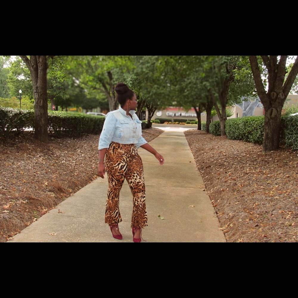 Animal Print Bell Bottoms Leggings